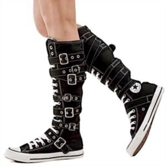 All Star Chuck Taylor Converse Knee High buckle sneakers. - Picture 3 of 17
